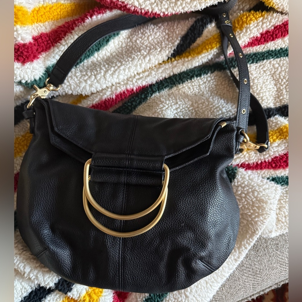 Foley & Corinna Black  Shoulder Bag with Gold hardware